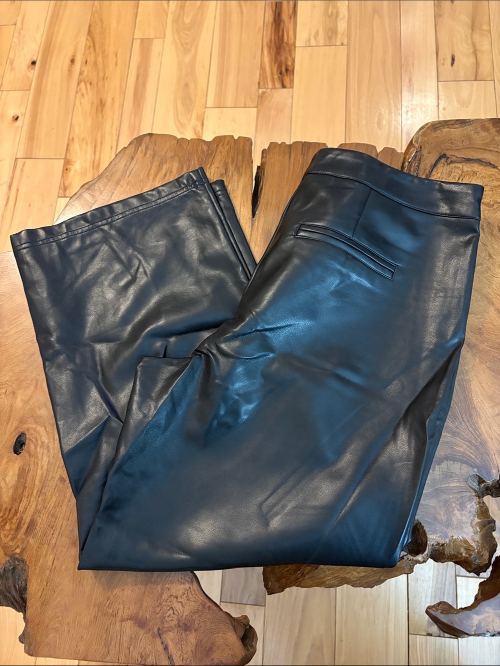 bagatelle Black Faux Leather Straight Leg Pants